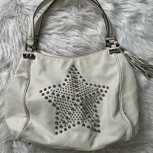 Aimee Kestenberg White Shoulder Bag with Silver Studs in a Star design